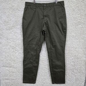 Perk Slim Fit Stretch Chino Pants Mens 36x32 (fits 34x31) Green Cotton Blend